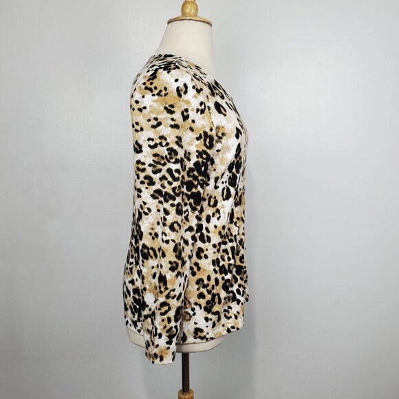 Karen Scott Animal Leopard Print Long Sleeve Pullover Knit Top Size XL - Picture 6 of 10
